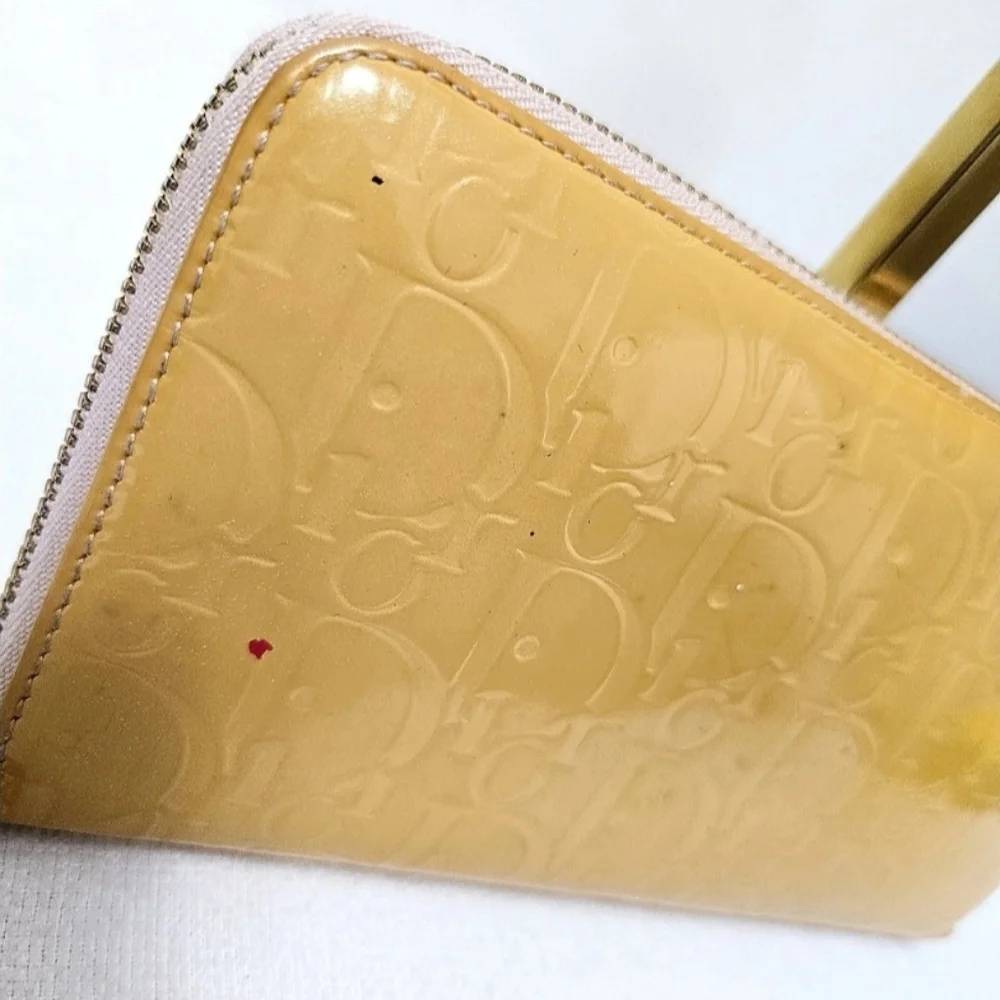 Dior Diorissimo Patent Yellow Wallet